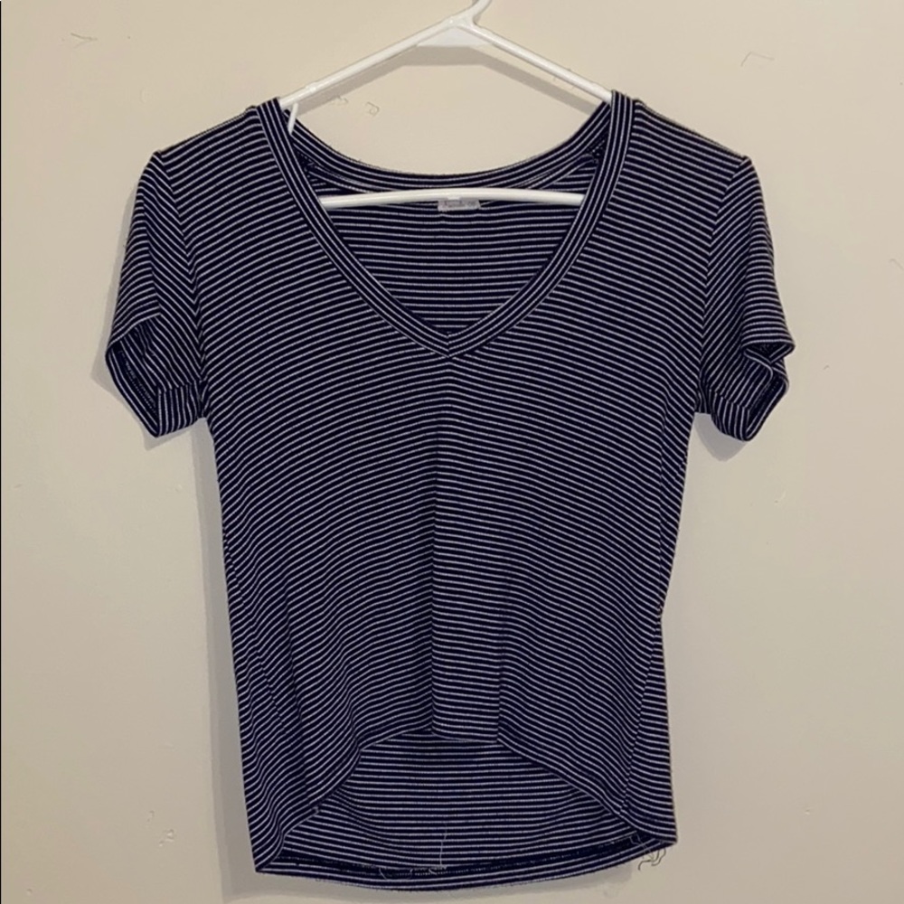 Brandy Melville Striped v-neck t-shirt.